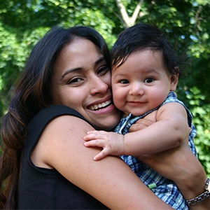 Hispanic Woman and Baby
